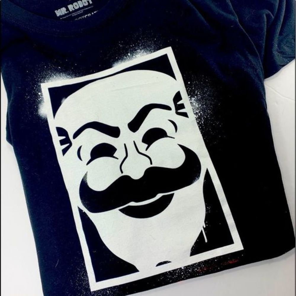 Mr.Robot graphic black black t-Shirt men’s Large